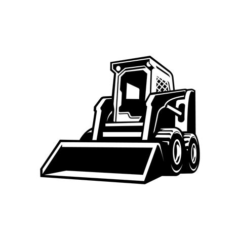 show me a picture of a skid steer|black and white skid steer.